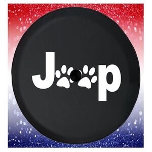 JL Spare Tire Cover | Paw Print | Camera Hole | 32–33 Inch | Jeep / RV | New
